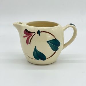 Vintage Purinton Ivy Red Blossom Ceramic Creamer Small Pitcher 3” tall 8oz